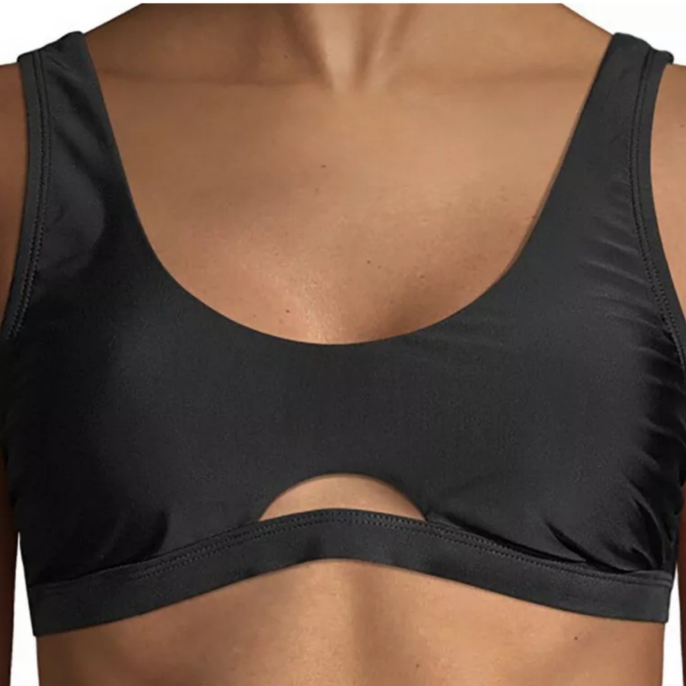 Time And Tru Bralette Bikini Swim Top Black Sz XL